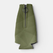 Legergroen licht geometrisch meshpatroon Monogram Flesjeskoeler (Achterkant)