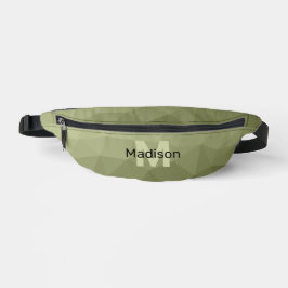 Legergroen licht geometrisch meshpatroon Monogram Heuptasje