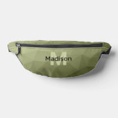 Legergroen licht geometrisch meshpatroon Monogram Heuptasje (Liggend)