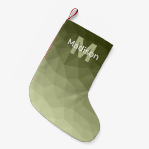 Legergroen licht verloop geometrisch gaas Monogram Kleine Kerstsok