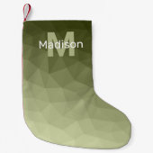 Legergroen licht verloop geometrisch gaas Monogram Kleine Kerstsok (Voorkant)