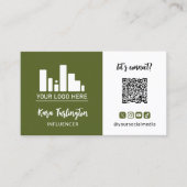 Legergroen Logo QR Code Foto Social Media Visitekaartje (Voorkant)