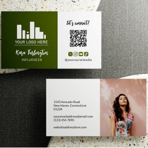 Legergroen Logo QR Code Foto Social Media Visitekaartje