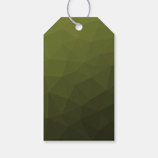Legergroen olijf geometrisch maaspatroon Monogram Cadeaulabel (Achterkant)