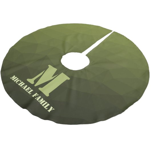 Legergroen olijf geometrisch maaspatroon Monogram Kerstboom Rok (Gekanteld)