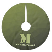 Legergroen olijf geometrisch maaspatroon Monogram Kerstboom Rok (Voorkant)