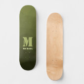 Legergroen olijf geometrisch maaspatroon Monogram Persoonlijk Skateboard (Voorkant)