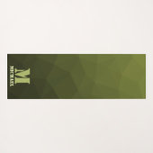Legergroen olijf geometrisch maaspatroon Monogram Yogamat (Achterkant (horizontaal))