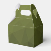 Legergroen olijfgradiënt geometrisch maaspatroon bedankdoosjes (Achterkant)