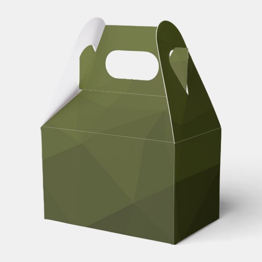 Legergroen olijfgradiënt geometrisch maaspatroon bedankdoosjes (Voorkant Zijde)