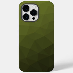 Legergroen olijfgradiënt geometrisch maaspatroon Case-Mate iPhone 14 pro max hoesje