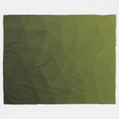 Legergroen olijfgradiënt geometrisch maaspatroon fleece deken (Voorkant (Horizontaal))