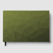 Legergroen olijfgradiënt geometrisch maaspatroon gastenboek (Voorkant)