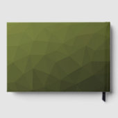 Legergroen olijfgradiënt geometrisch maaspatroon gastenboek (Achterkant)
