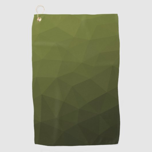 Legergroen olijfgradiënt geometrisch maaspatroon golfhanddoek (Voorkant)