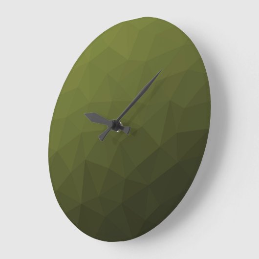 Legergroen olijfgradiënt geometrisch maaspatroon grote klok (Hoek)
