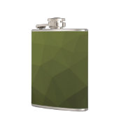 Legergroen olijfgradiënt geometrisch maaspatroon heupfles (Links)