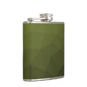 Legergroen olijfgradiënt geometrisch maaspatroon heupfles (Rechts)