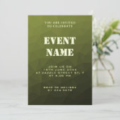 Legergroen olijfgradiënt geometrisch maaspatroon kaart (Staand voorkant)