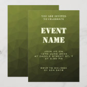 Legergroen olijfgradiënt geometrisch maaspatroon kaart (Voorkant / Achterkant)