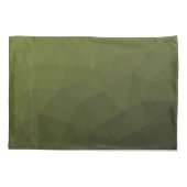 Legergroen olijfgradiënt geometrisch maaspatroon kussensloop (Achterkant)