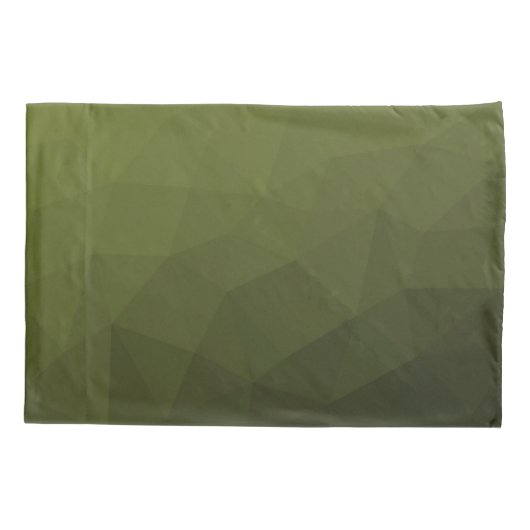 Legergroen olijfgradiënt geometrisch maaspatroon kussensloop (Achterkant)