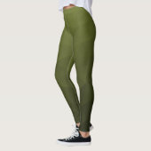 Legergroen olijfgradiënt geometrisch maaspatroon leggings (Links)
