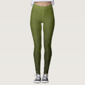 Legergroen olijfgradiënt geometrisch maaspatroon leggings (Voorkant)