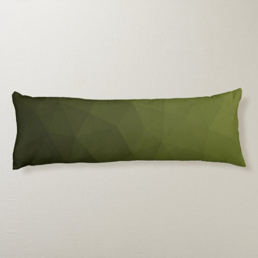 Legergroen olijfgradiënt geometrisch maaspatroon lichaamskussen (Achterkant)