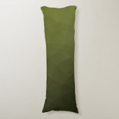 Legergroen olijfgradiënt geometrisch maaspatroon lichaamskussen (Voorkant Verticaal)