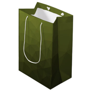 Legergroen olijfgradiënt geometrisch maaspatroon medium cadeauzakje