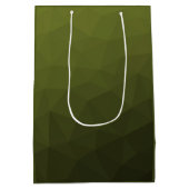 Legergroen olijfgradiënt geometrisch maaspatroon medium cadeauzakje (Achterkant)