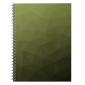 Legergroen olijfgradiënt geometrisch maaspatroon notitieboek (Voorkant)