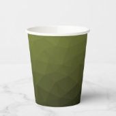 Legergroen olijfgradiënt geometrisch maaspatroon papieren bekers (Links)