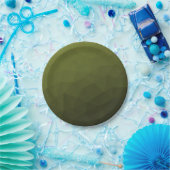 Legergroen olijfgradiënt geometrisch maaspatroon papieren bordje (Feest)