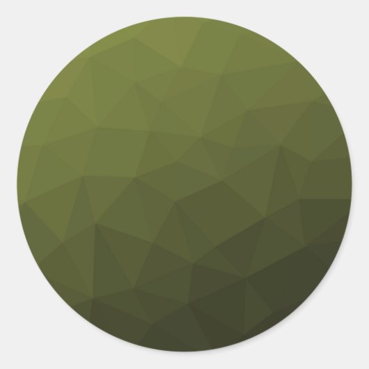 Legergroen olijfgradiënt geometrisch maaspatroon ronde sticker (Voorkant)