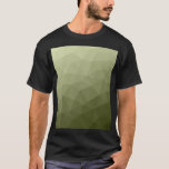 Legergroen olijfgradiënt geometrisch maaspatroon t-shirt<br><div class="desc">Leger groene gradiënt geometrische mesh patroon driehoeken ombre. Leger groene olijfkleurige tint voor soldaat gear,  camo. Het bootst natuurlijke militaire landschappen na,  taaiheid,  uithoudingsvermogen,  veerkracht. Aardse ondertonen verbinden met natuur,  aarding. Symboliseert militaire erfenis,  openluchtnut.</div>