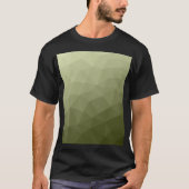 Legergroen olijfgradiënt geometrisch maaspatroon t-shirt (Voorkant)