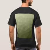 Legergroen olijfgradiënt geometrisch maaspatroon t-shirt (Achterkant)