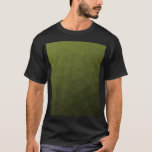 Legergroen olijfgradiënt geometrisch maaspatroon t-shirt<br><div class="desc">Leger groene gradiënt geometrische mesh patroon driehoeken ombre. Legergroene donkere olijftint voor soldatenuitrusting,  camo. Het bootst natuurlijke militaire landschappen na,  taaiheid,  uithoudingsvermogen,  veerkracht. Aardse ondertonen verbinden met natuur,  aarding. Symboliseert militaire erfenis,  openluchtnut.</div>
