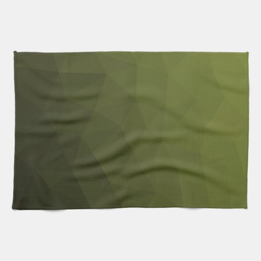 Legergroen olijfgradiënt geometrisch maaspatroon theedoek (Horizontaal)
