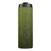 Legergroen olijfgradiënt geometrisch maaspatroon thermosbeker (Voorkant)