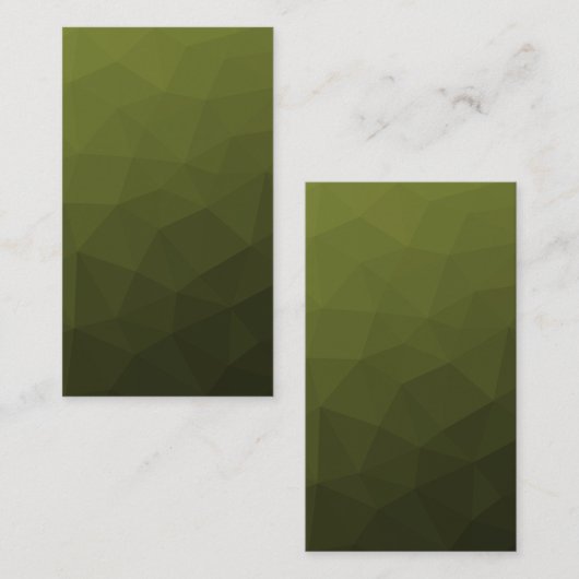 Legergroen olijfgradiënt geometrisch maaspatroon visitekaartje (Voorkant / Achterkant)