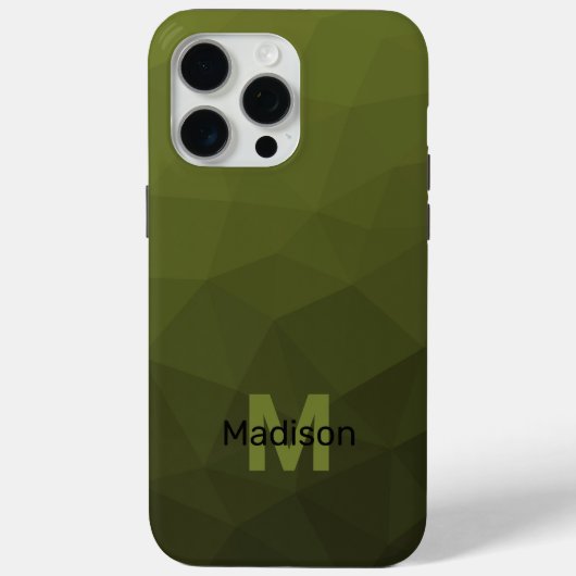 Legergroen ombre geometrisch maaspatroon Monogram Case-Mate iPhone Case (Achterkant)
