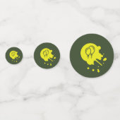 Legergroen - Roze & Gele Pintball Party Confetti (Achterkanten)