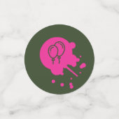 Legergroen - Roze & Gele Pintball Party Confetti (Kleine voorkant)