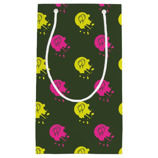 Legergroen - Roze & Gele Pintball Party Klein Cadeauzakje (Voorkant)