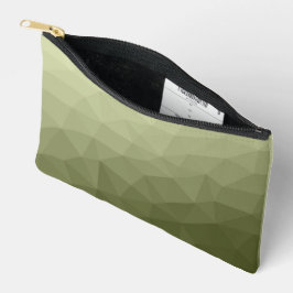 Legergroen verloop geometrisch meshpatroon etui
