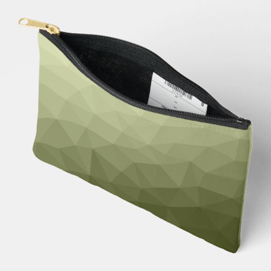 Legergroen verloop geometrisch meshpatroon etui (Open)