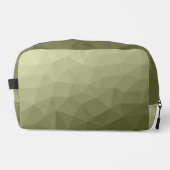 Legergroen verloop geometrisch meshpatroon toilettasje (Voorkant)